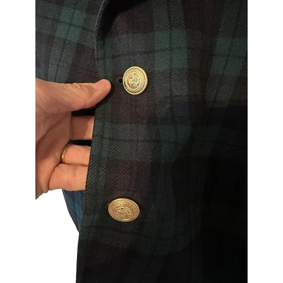 Vintage Pendleton mens Green & Blue 100% Virgin Wool Plaid Blazer Size 44 - Picture 4 of 8